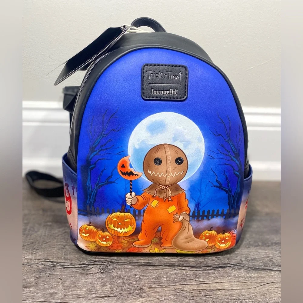 NEW | LOUNGEFLY Trick 'R Treat Glow-In-The-Dark Sam Mini Backpack
